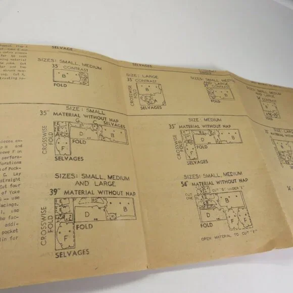 Advance 3968 Clothing Pattern Men's Shirt 16-16.5 neck 1940s Complete - Picture 7 of 9